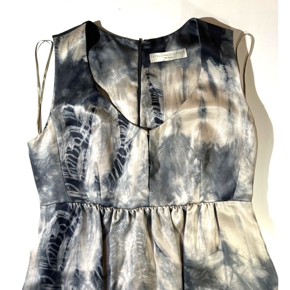 Stella McCartney Womens Sleeveless Blue and Creamy Dye100% Silk Made Italy Sz 36